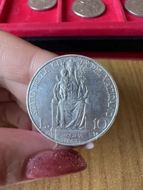 Moneta Citta' Del Vaticano Pio Xi 10 Lire 1934 Sq