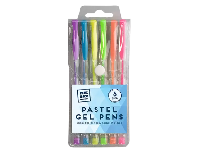 6 Gel Pens Pastel Colours Stationary School Office College Write Draw