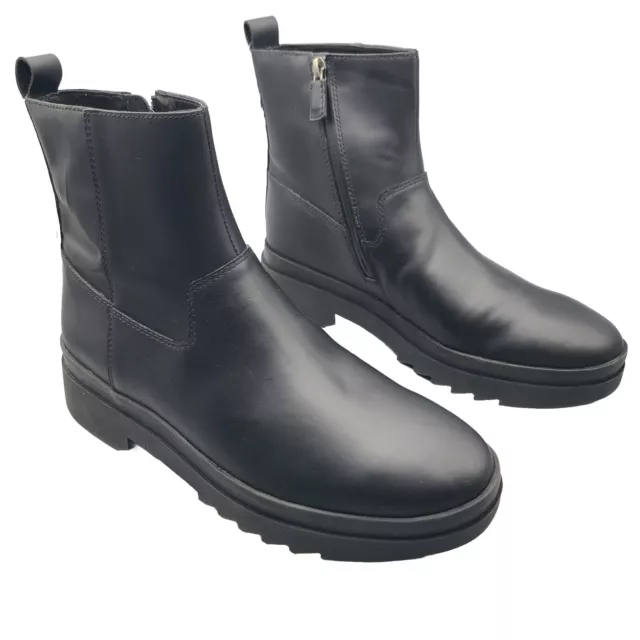 Eileen Fisher Women Ankle Boots Floyd Black Leather Zipper Weatherproof 10 New