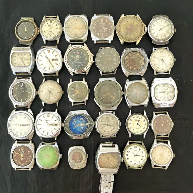 30pcs WATCHES  for PARTS or REPAIR Vintage Soviet USSR Mechanical CCCP Watch