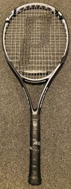 Prince exo3 Warrior 100 Tennis Racquet 100 sq in Black/White Strings #3 4-3/8