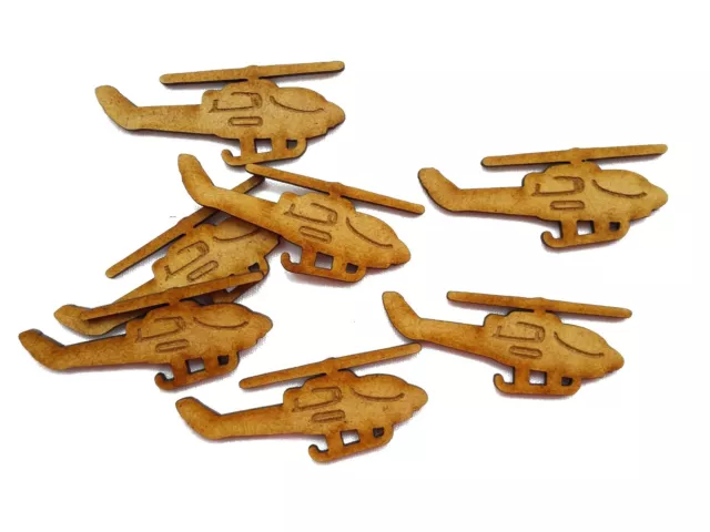 Wooden Mdf Helicopter Transport Shape Ornament Laser Cut Embellishment