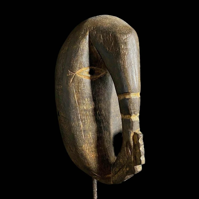 African Tribal Face Mask Wood Hand Carved Wall Hanging Elephant Guro Mask-7273