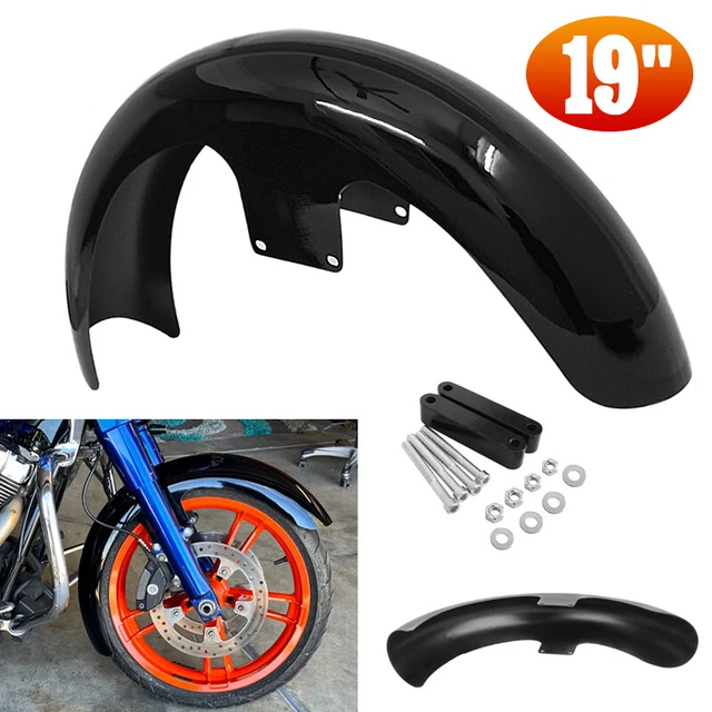 19" Wrapped Wheel Black Front Fender Fit For Harley Touring Custom Baggers