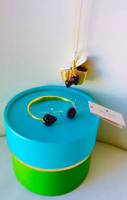 kate spade jewellery Strawberry Picnic Basket necklace & Bracelet Bangle $235