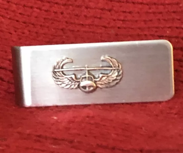 US Army The Air Assault Insignia Stainless Steel Money Clip Military + Gift Box