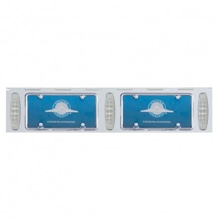 License Plate Frame with Three 12 LED Phantom Lights-Amber LED/Amber Lens; 37433