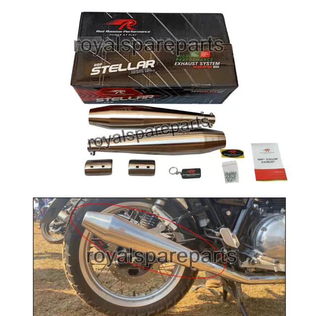 Adapté Pour Royal Enfield Interceptor 650 Red Rooster Silencieux Échappement Ss