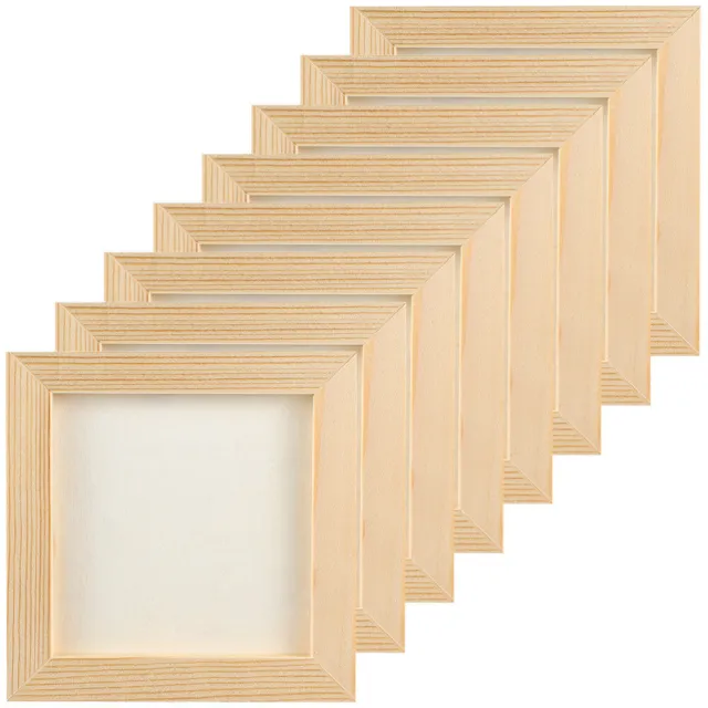 8 Pcs Wooden Clay Frames DIY Hanging Picture Poster Painting Child