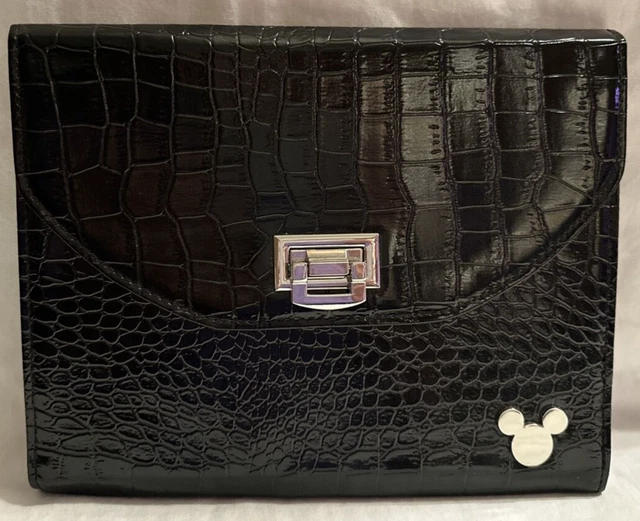 Mickey Mouse iPad/Tablet Case Disney Parks Flat Pouch Black Faux Alligator Skin