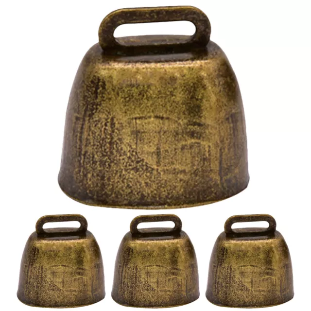 4pcs Cow Bell Iron Cattle Craft Bell Ornament Noise Maker For Sporting Event
