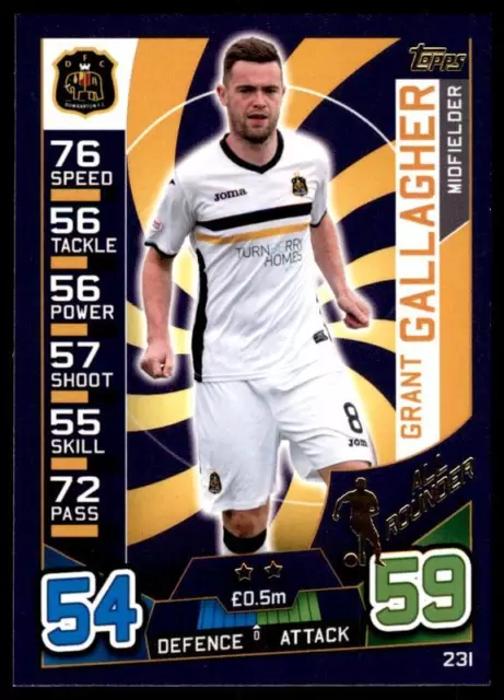 Match Attax 2016-2017 SCOTTISH Grant Gallagher Dumbarton All Rounder No. 231