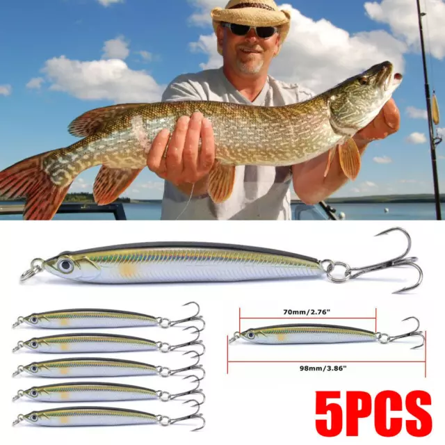 5P MACKEREL POLLOCK Pike Bass Saltwater Fish Stinger Sea Pencil