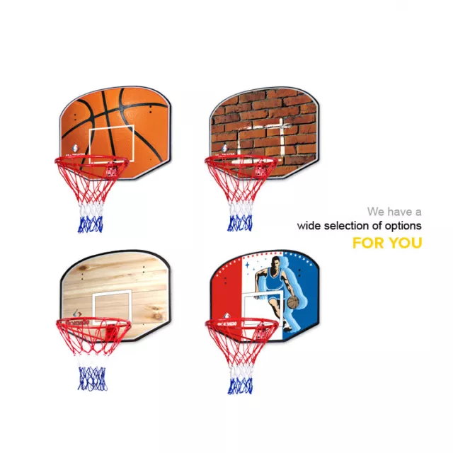 18" Retro Fun Indoor Basketball Backboard Wall Mounted Hoop Ring Over The Door