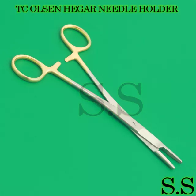 TC OLSEN HEGAR TUNGSTEN CARBIDE FORCEPS NEEDLE HOLDER SURGICAL DENTAL 16cm