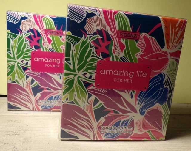 Parfum Figenzi Amazing Life EDP 100 Ml Pour Femme - Vaporisateur, Neuf Sous Cellophane