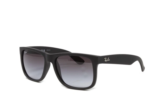 Ray Ban Sunglasses Justin Men's RB4165 6018G Rubber Black 55mm Grey Lens NEW!