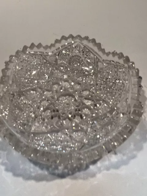 ABP  American Brilliant Cut Glass Crystal Bon Bon Candy Great Cond Rare