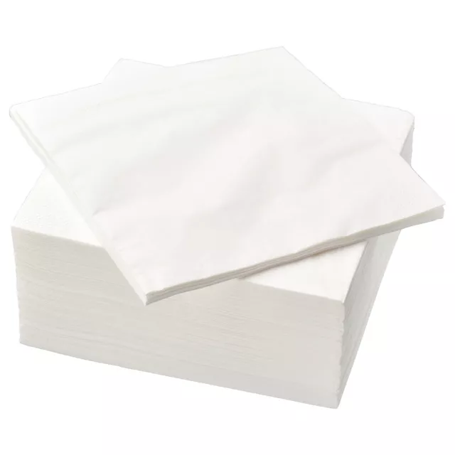 Ikea Fantastisk 3-ply Paper Napkin Serviette Disposable Plain White 40x40 100pcs