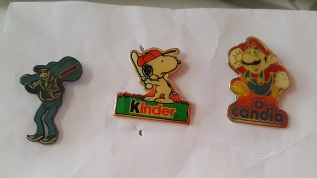 PIN'S B-D LUCIEN, Snoopy, Mario divers support publicitaire 'voir le ...