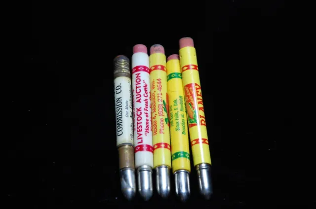 Vintage Advertising Bullet Pencil Lot 5 South Dakota Livestock Farming Related