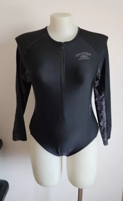 Mambo Ladies Black Long Sleeve Paddlesuit One Piece Bathers Swimsuit Size 16 New