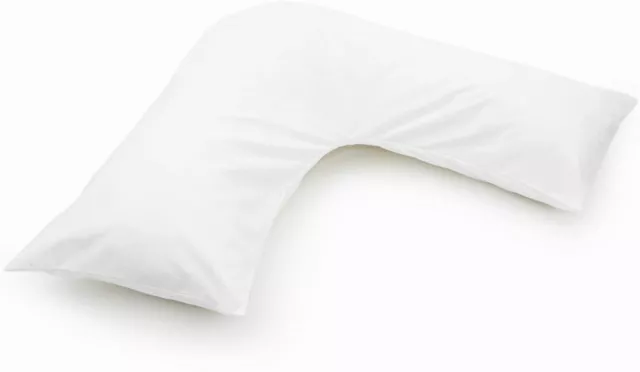 WHITE, 100% cotton satin 350 TC V-Shaped Pillowcase, LARGE 34cm x 84cm