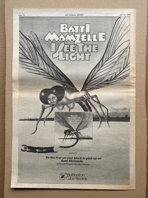 BATTI MAMZELLE I SEE THE LIGHT POSTER GRÖSSE Original Musik Presse Anzeige von 19