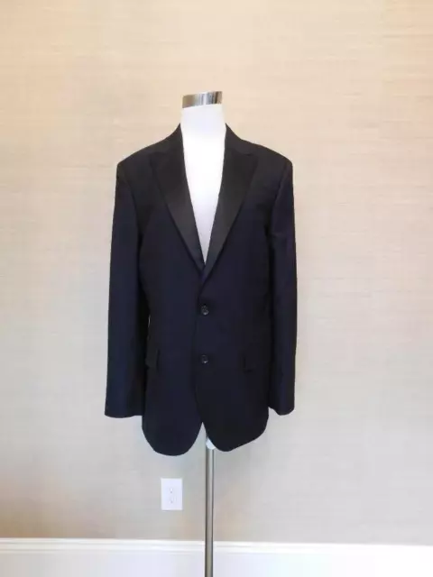 JCrew Factory Men Thompson Peak Lapel Tuxedo Jacket Wool 34S Black SWAG