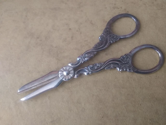 Tijeras de metal vintage placa de plata de Noruega pequeña decorativa