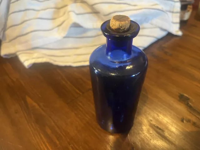 Antique Cobalt Blue Cork Top Medicine Bottle D & O No. 4 DODGE & OLCOTT