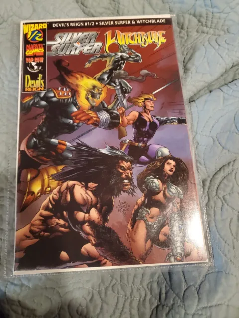 WIZARD/TOP COW, MARVEL, DEVIL'S REIGN 1/2, Silver Surfer, Witchblade, NM, 1997