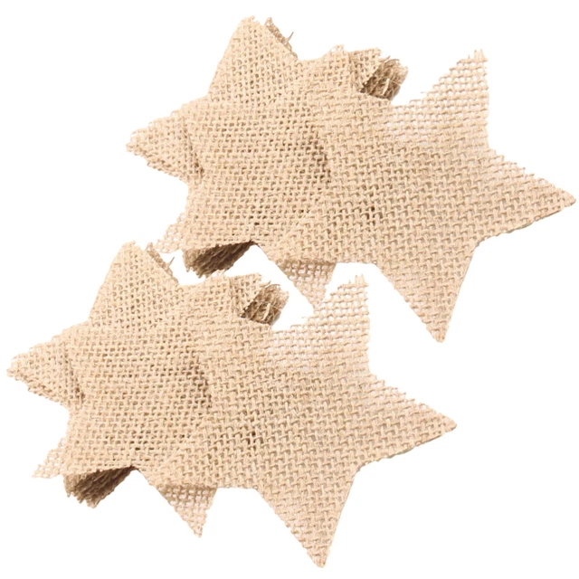 20 Pcs Christmas Tree Hanging Ornament Burlap Pieces Ornaments Hollow Out 2