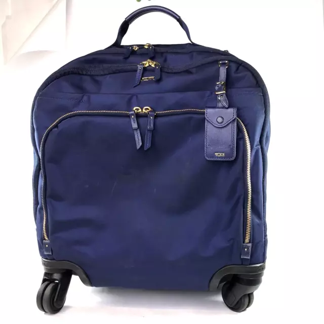 TUMI Voyageur Oslo Blue Compact 4 Wheel Spinner Carry On Luggage Travel