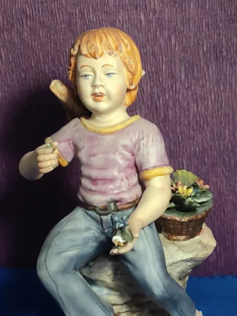 Capodimonte Boy with Flowers Porcelain Figurine 2