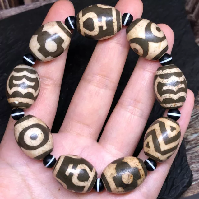 Energy Magic Tibetan Old Agate *Multiple Patterns* Dzi Beads Bracelet CB090 2