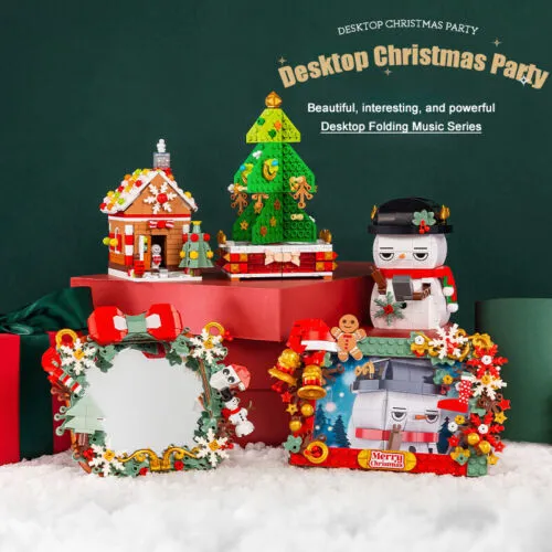 Navidad - Mesa árbol de Navidad - Adornos ensamblaje juguete de bloque