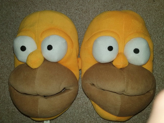 MENS HOMER SIMPSON 3D Novelty Head Shaped Slippers Shoe Size 12