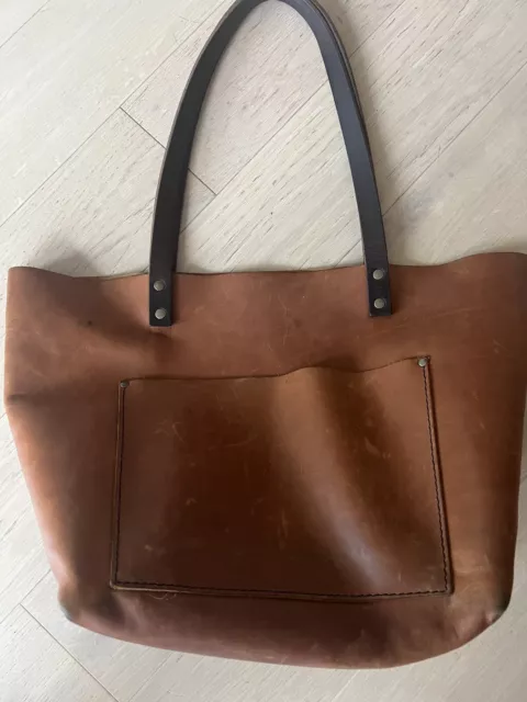 New Portland Leather Goods Tote Bag - Large - Honey Classic - MSRP $184