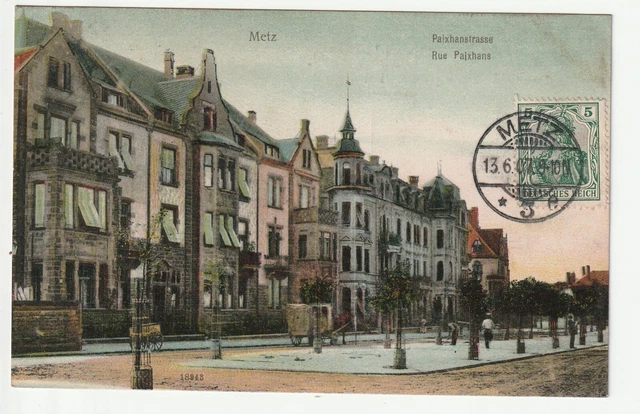 METZ - Moselle - CPA 57 - Rues - rue Paixhans - carte couleur 1907