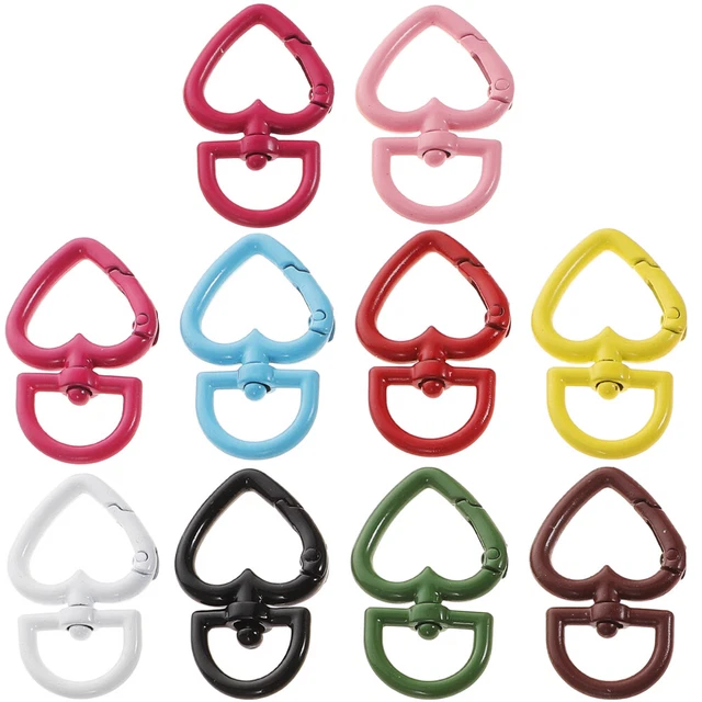 10pcs a forma di cuore a forma di baracca a forma di molla con fibbia appesa
