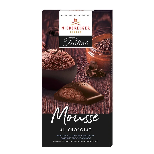 Niederegger Praline Lavagna Mousse Au Chocolat Con Knackiger Custodia 100g