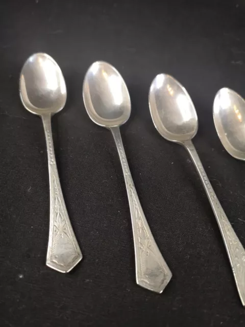 Set Of 10 EPNS  Pretty Georgian Style Tea Spoons 12.7 cm long VGC 2