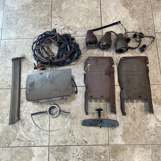 1965-66 Chevy corvair misc parts lot wiring glove box interior column