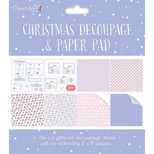 DOVECRAFT Papiere und Elemente Bastelset Scrapbooking Christmas Paper Pad Purple