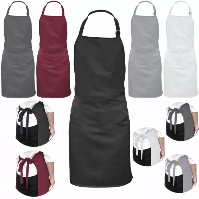 Kochschürze Doppelpack od. 1-10er Pack Lang Latzschürze Verstellbar Grillschürze