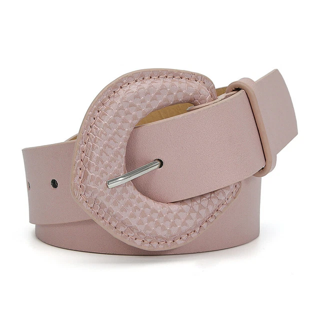 Adjustable Decorative Waist Strap PU Leather Wide Belt Snake Print Wrap Buckle