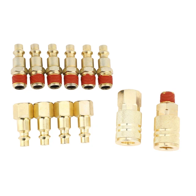 12 XQuick Coupler Pneumatic Brass Plated Iron Quick Fitting Connector NPT 1/4in♫