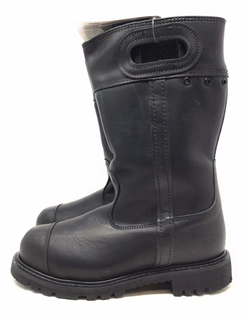 Black Diamond Mens Firefighter Boots Leather Steel Toe  0975 6.5 Wide