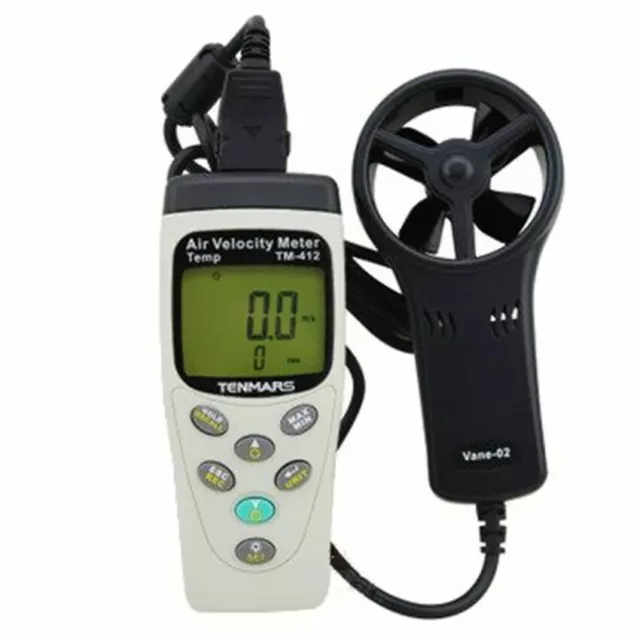 TENMARS TM-412 Luftgeschwindigkeitsmesser Airspeed Anemoskop Anemometer -20~50ºC